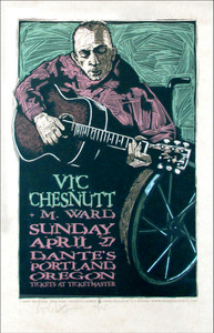Nick Lowe Aladdin Theater Portland Signed Silkscreen Poster by Gary Houston