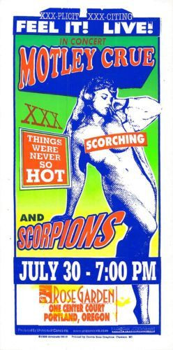 motley crue scorpions original poster handbill 1999 mark arminski