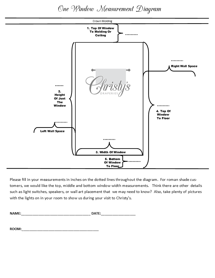 Window Measurement Template.pdf Custom Drapes | Measuring & Matching | Christy's Draperies