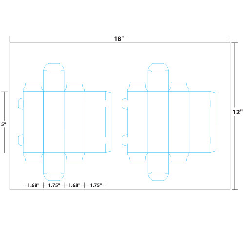 1.687" x 5" Lift Off™ Tall Box on 12" x 18", White 100 Lb. Vellum, 100 Boxes/Pack