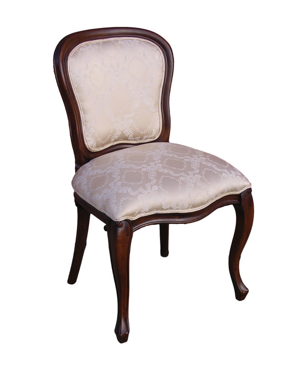 Georgian Dining Chair - Antique Reproduction Furniture From Laurel Crown Georgian Dining Chair in Marbella Ivory Damask - Georgian Dining Chair - Antique Reproduction Furniture From Laurel Crown