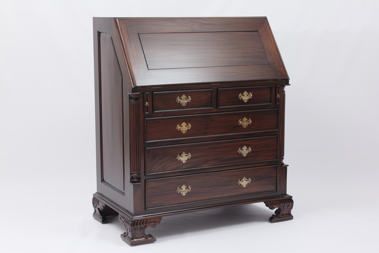 Chippendale Secretary Desk Antique Reproduction Furniture from Laurel