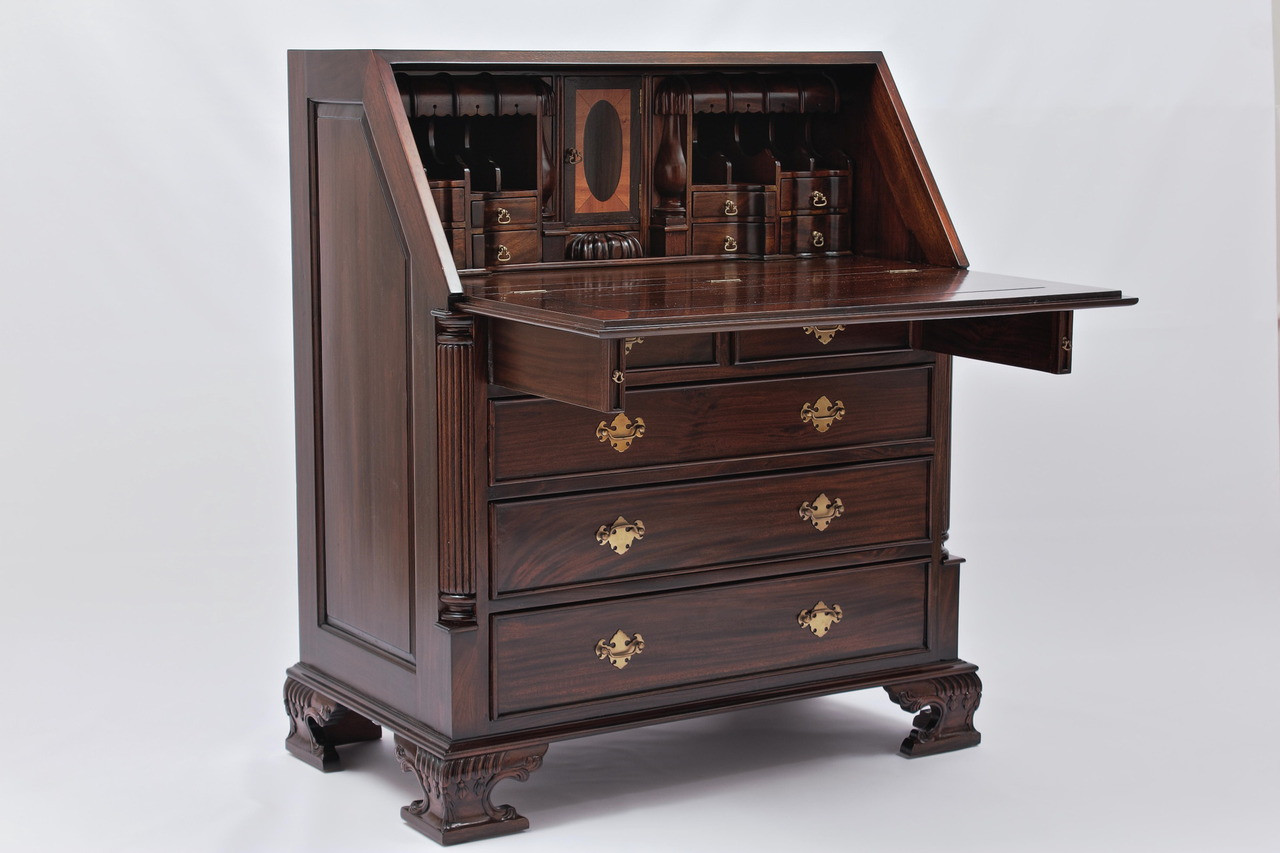 Chippendale Secretary Desk - Antique Reproduction ...
