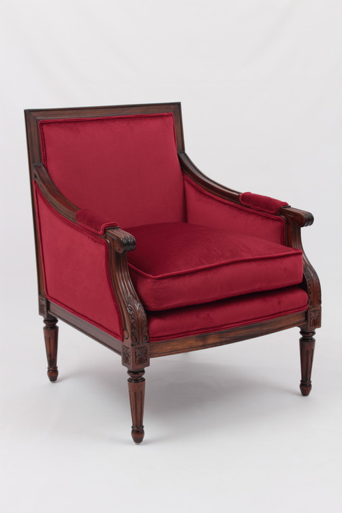 Louis XVI Bergere Armchair Antique Reproduction Furniture from Laurel