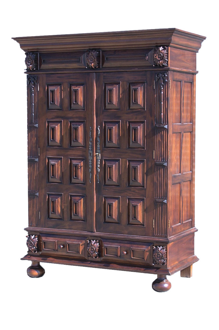 Large and Ornate Antique Armoire | Laurel Crown Large and Ornate Antique Armoire | Laurel Crown