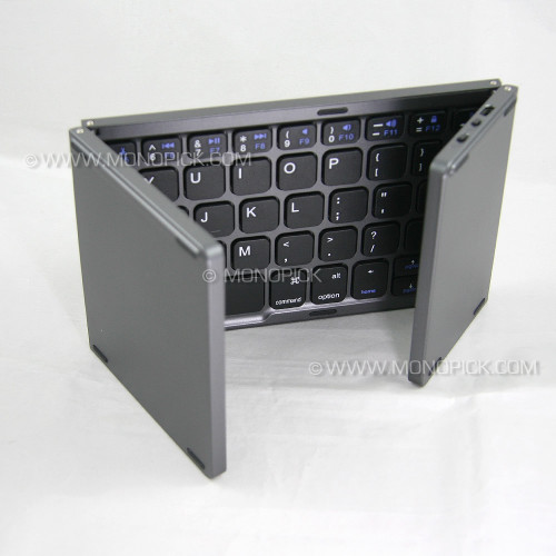 tri fold aluminum mini slim wireless bluetooth keyboard with