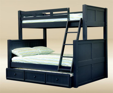 Dillon Navy Blue Twin Over Full Bunk Bed  Twin Full Bunk Beds Sale