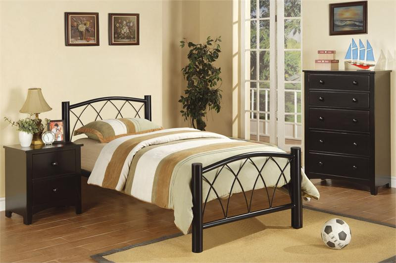 Hans Black Metal Twin Bed | Twin-size Metal Beds