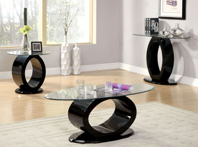 Newark Glass White Black Gloss Coffee Table