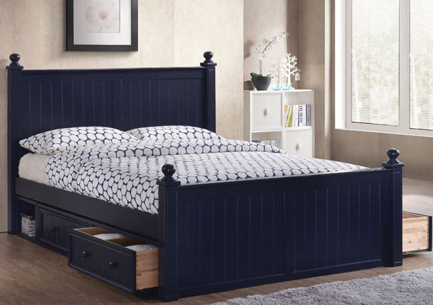 Dillon Queen Bead Board Wood Bed  Queen Bed with Trundle