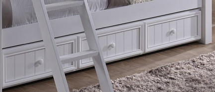 Dillon White Twin Bunk Bed with Storage Stairs Dillon White Twin Bunk Bed with Storage Stairs