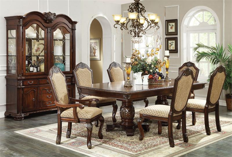 96" Dinan Espresso Formal Dining Table Set eFurnitureHouse