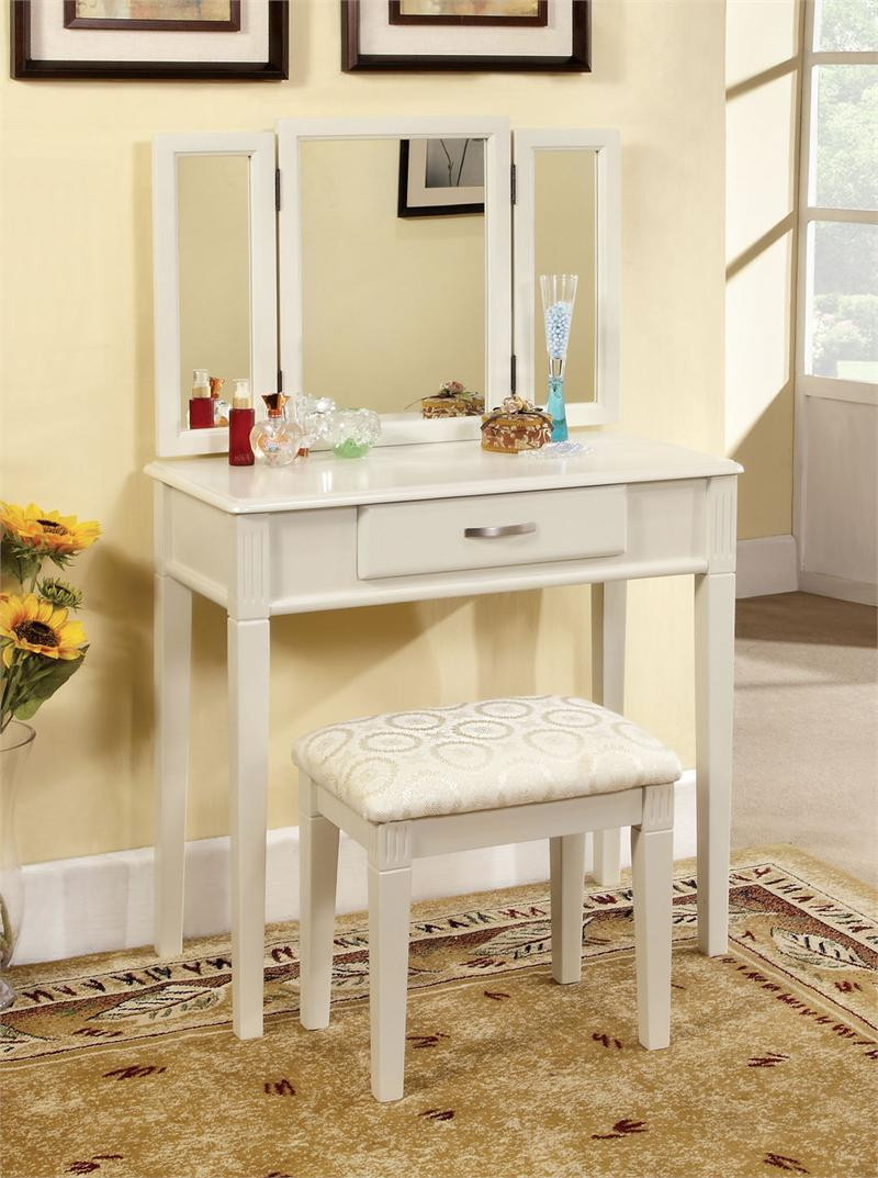 Ria White Makeup Table Set | Make Up Vanity Tables