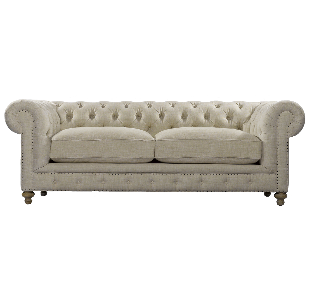 Cigar Club 90 Linen Upholstered Chesterfield Tufted Sofas Zin Home