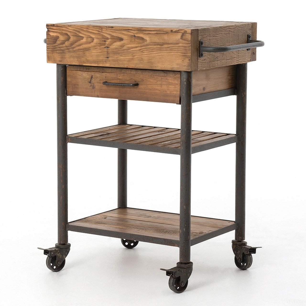 Industrial Reclaimed Wood Kitchen Island Cart With Drawer  36764.1429610193 ?c=2