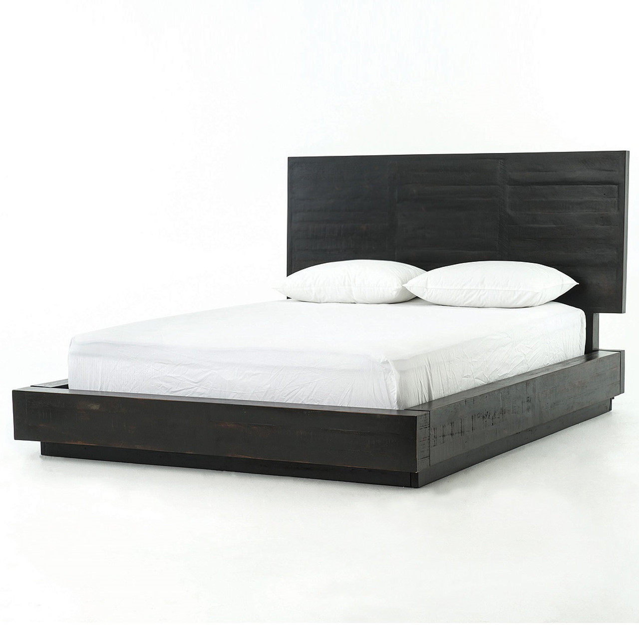 Modern Black Wood Queen Size Platform Bed Frame | Zin Home