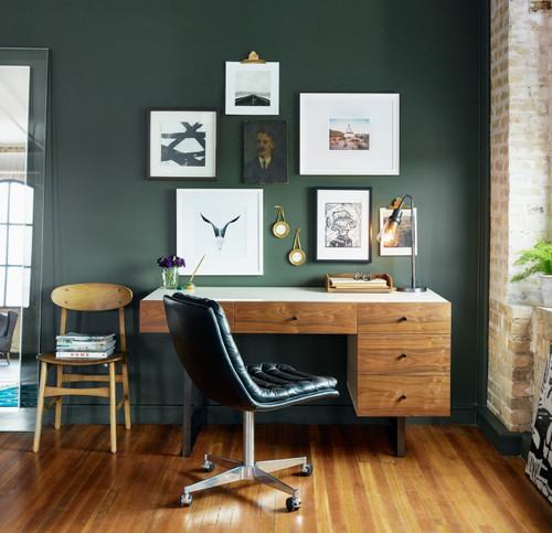 mid century modern white lacquer desk walnut modern home office ideas - Mid Century Modern Home Office mid century modern white lacquer desk walnut modern home office ideas - Mid Century Modern Home Office