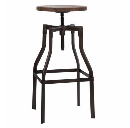 Industrial Rustic Wood and Metal Bar Stool | Zin Home (450 x 441 Pixel)