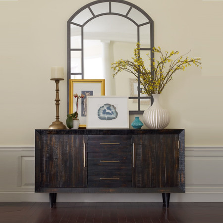 Suki Black Reclaimed Wood TV Stand Media Console Zin Home