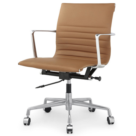 Brown Italian Leather M346 Modern Office Chairs | Zin Home