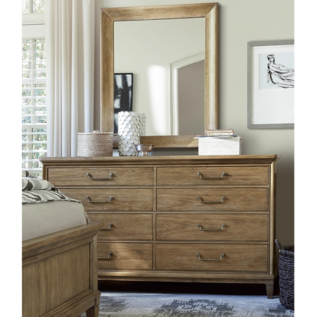 French Modern Light Wood 8 Drawer Double Dresser with ...