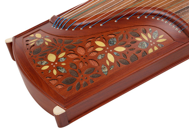 Concert Grade Flower Hollow Carved Guzheng Instrument Chinese Zither