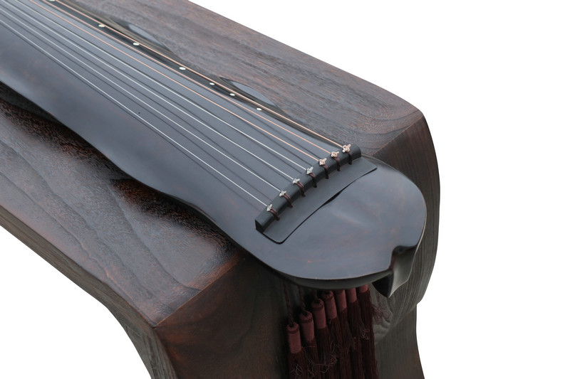 Concert Grade Aged Fir Wood Guqin Chinese 7 Stringed Zither Banana Leaf Style