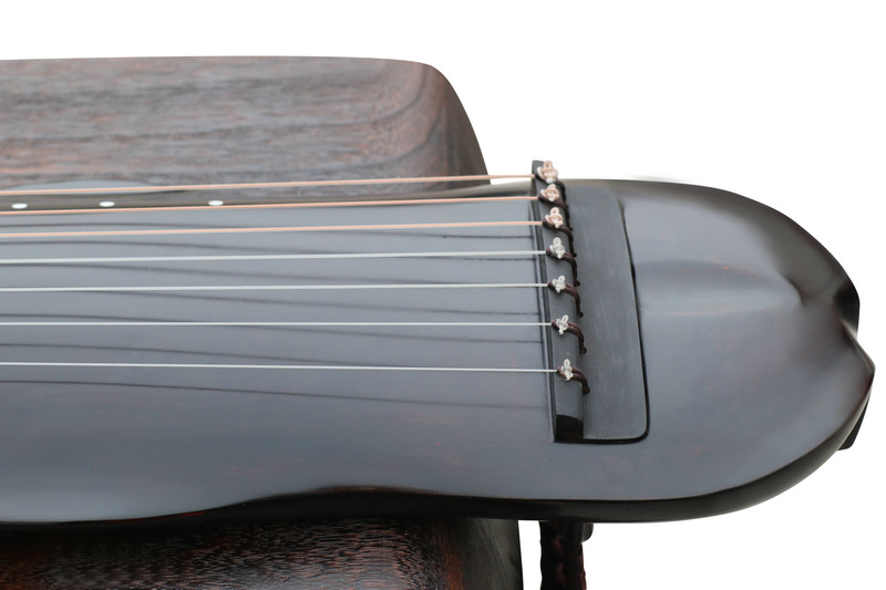 Concert Grade Aged Fir Wood Guqin Chinese 7 Stringed Zither Banana Leaf Style