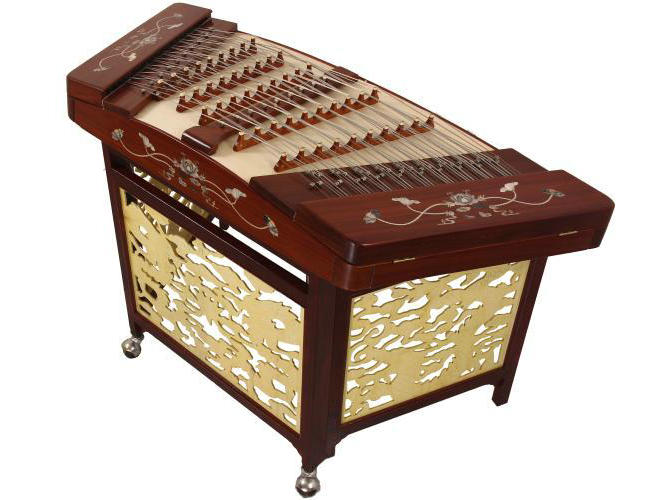 Buy Concert Grade Sandalwood Yangqin Instrument Chinese Hammered Dulcimer 405 Type with Accessories