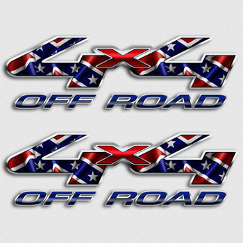 Download Ford F-250 Rebel Flag 4x4 Off Road Truck Decal Set