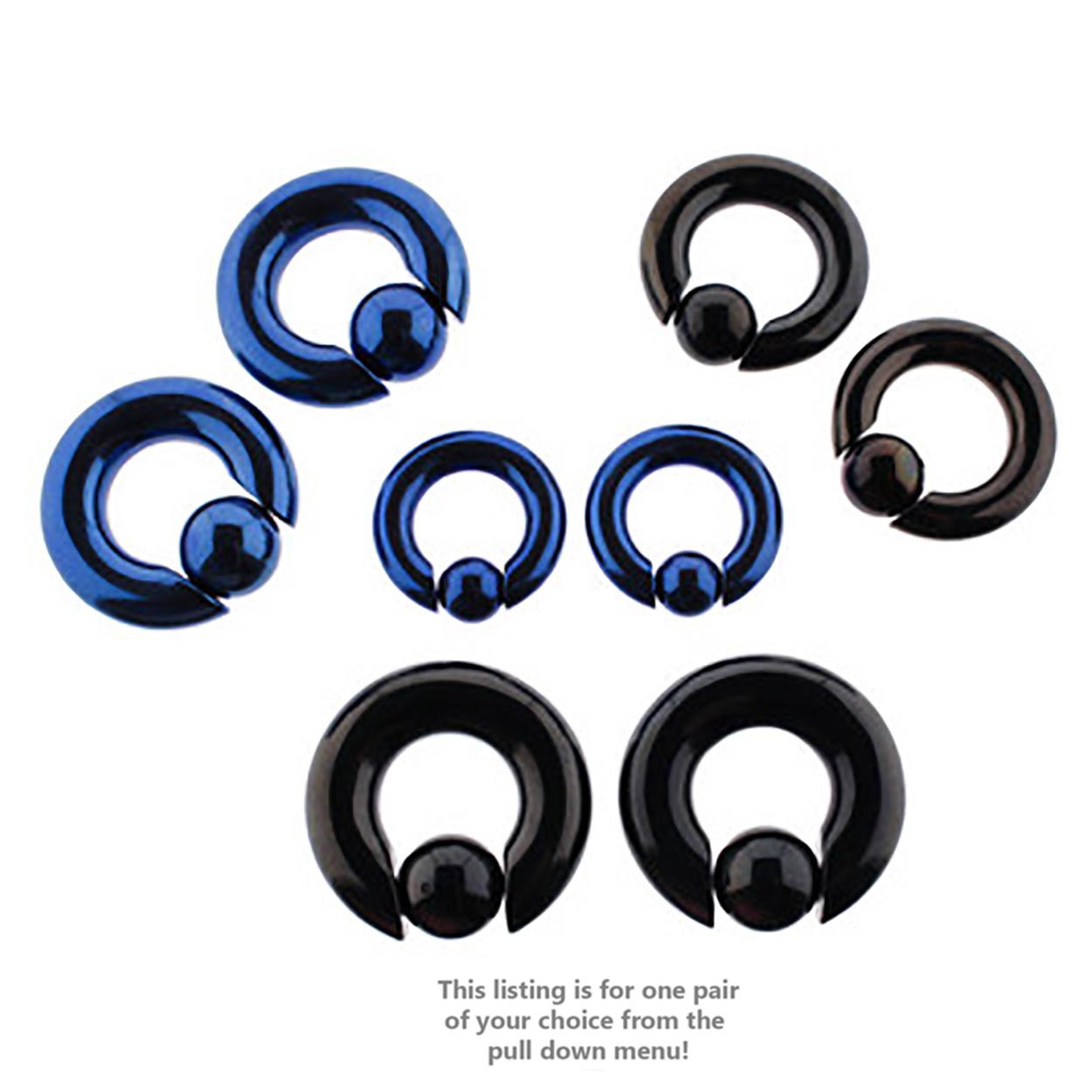 Pair of Titanium Captive Bead Ring CBR Hoop Earrings 400 Gauge eBay