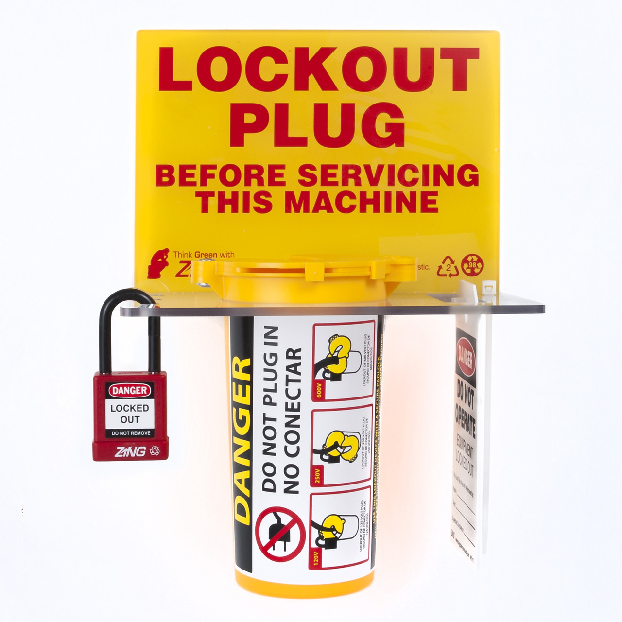 Plug Lockout Station Lockout/Tagout Zing Green Products