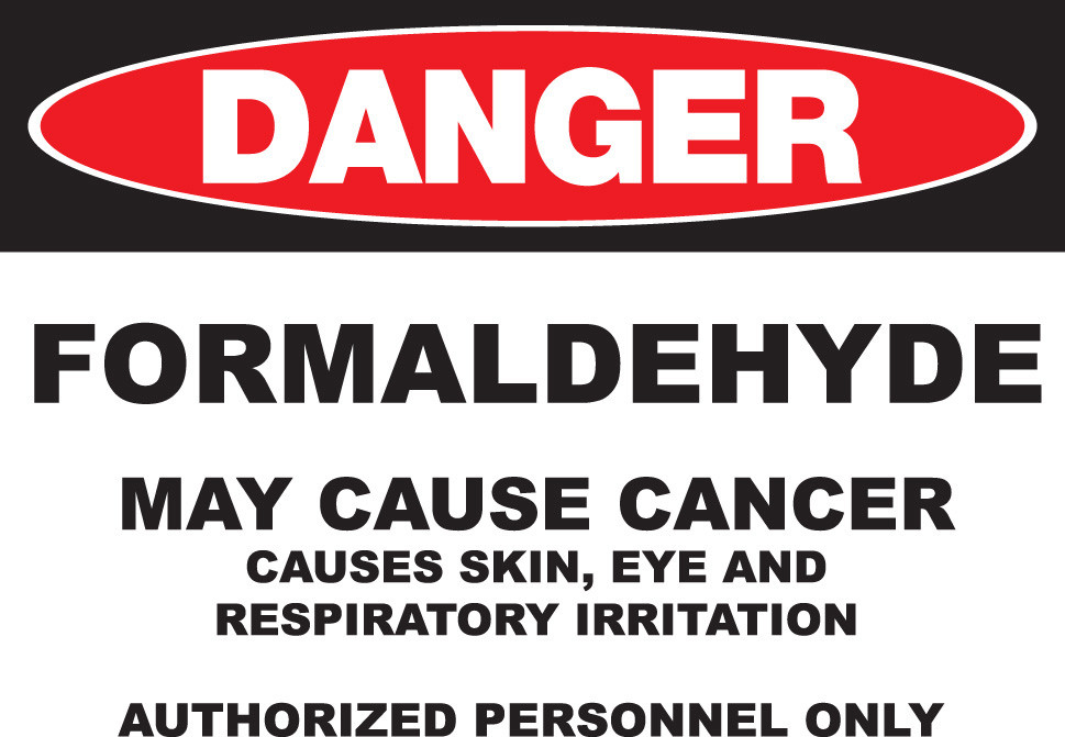 Danger Formaldehyde Sign, 10Hx14W - GHS/HazCom | Zing