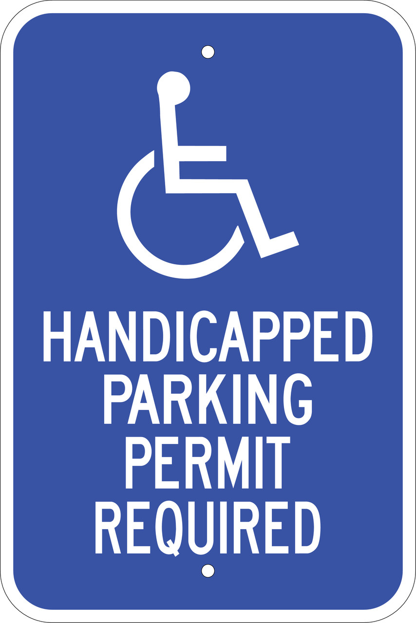 Handicapped Parking Permit Required Sign | Zing