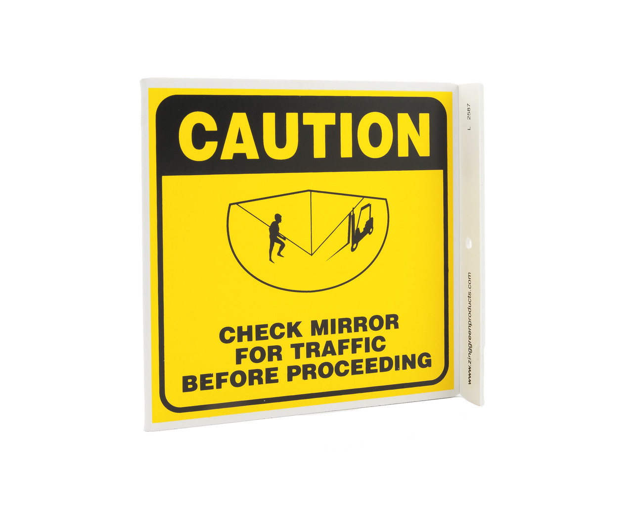 Check Mirror For Traffic Sign, Projects 7", Lshape Zing