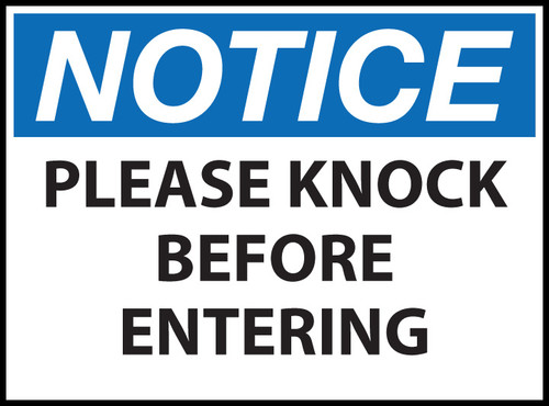 Notice, Please Knock Before Entering Sign | Zing