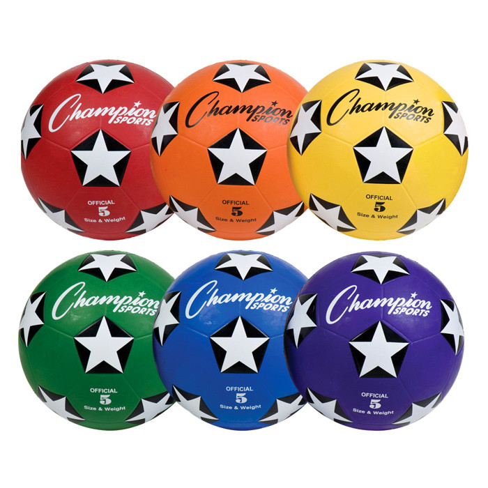 Champion Sports Rubber Rainbow Soccer Ball Set