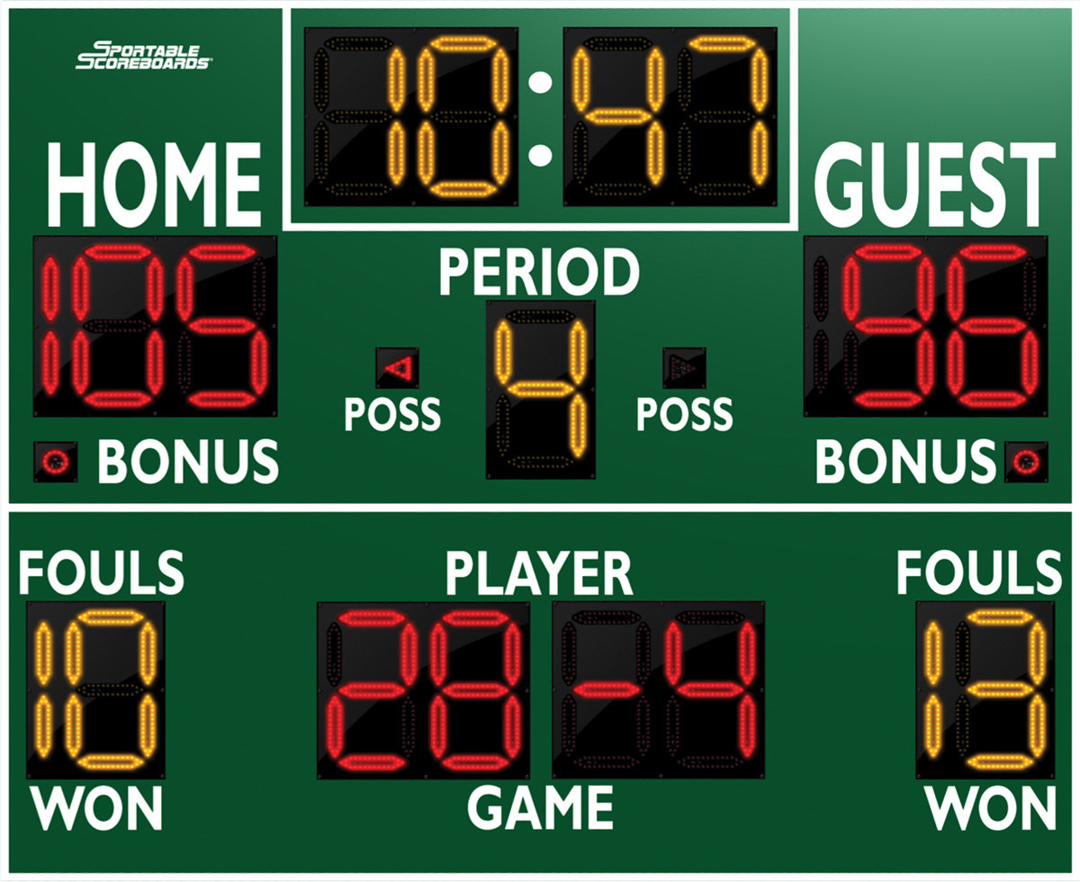 Sportable Deluxe Wall Mounted Scoreboard Sportable Deluxe Wall Mounted Scoreboard