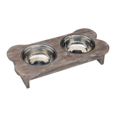 stainless steel dog bowl set with bone stand