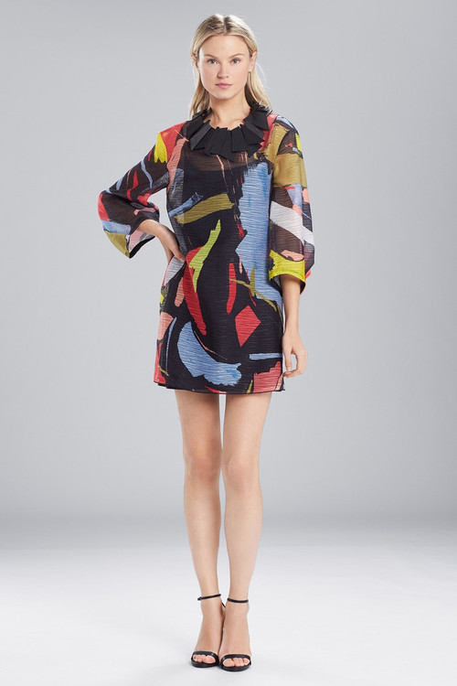 Buy Josie Natori Printed Gauze Dress With Pleated Sleeves from Josie ...