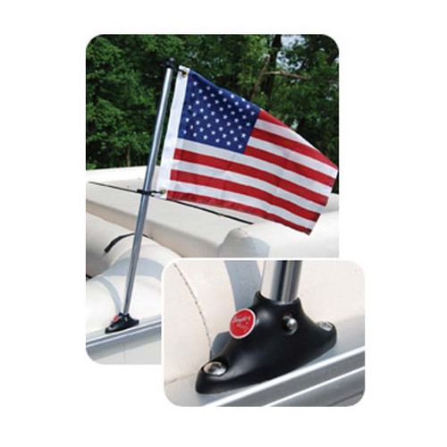 Taylor Made Pontoon Flag Pole Socket with Flag