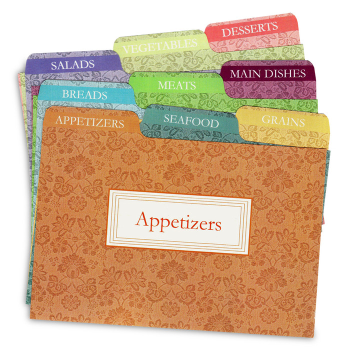 Cookbook People 4x6 Agatha Tabbed Recipe Card Dividers 9ea Made In USA
