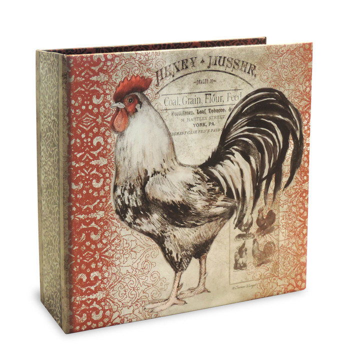 red rooster recipe card binder 4x6 recipe card binder