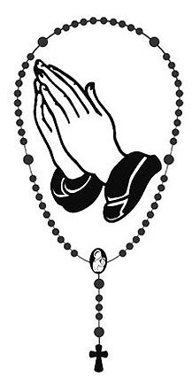 praying hands rosary design 4 3 4 devotional auto decal religious