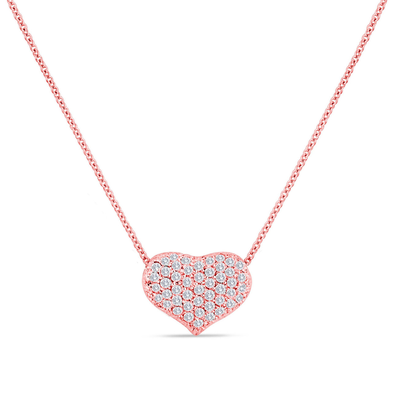 heartbeat necklace rose gold 20in