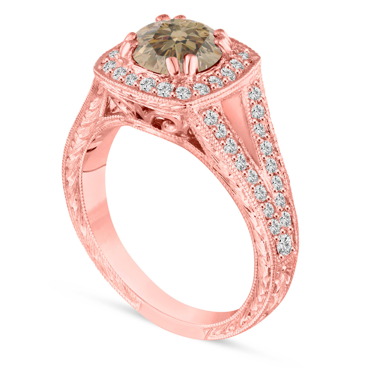 Fancy Champagne Brown Diamond Engagement Ring Wedding Fancy Champagne Brown Diamond Engagement Ring Wedding