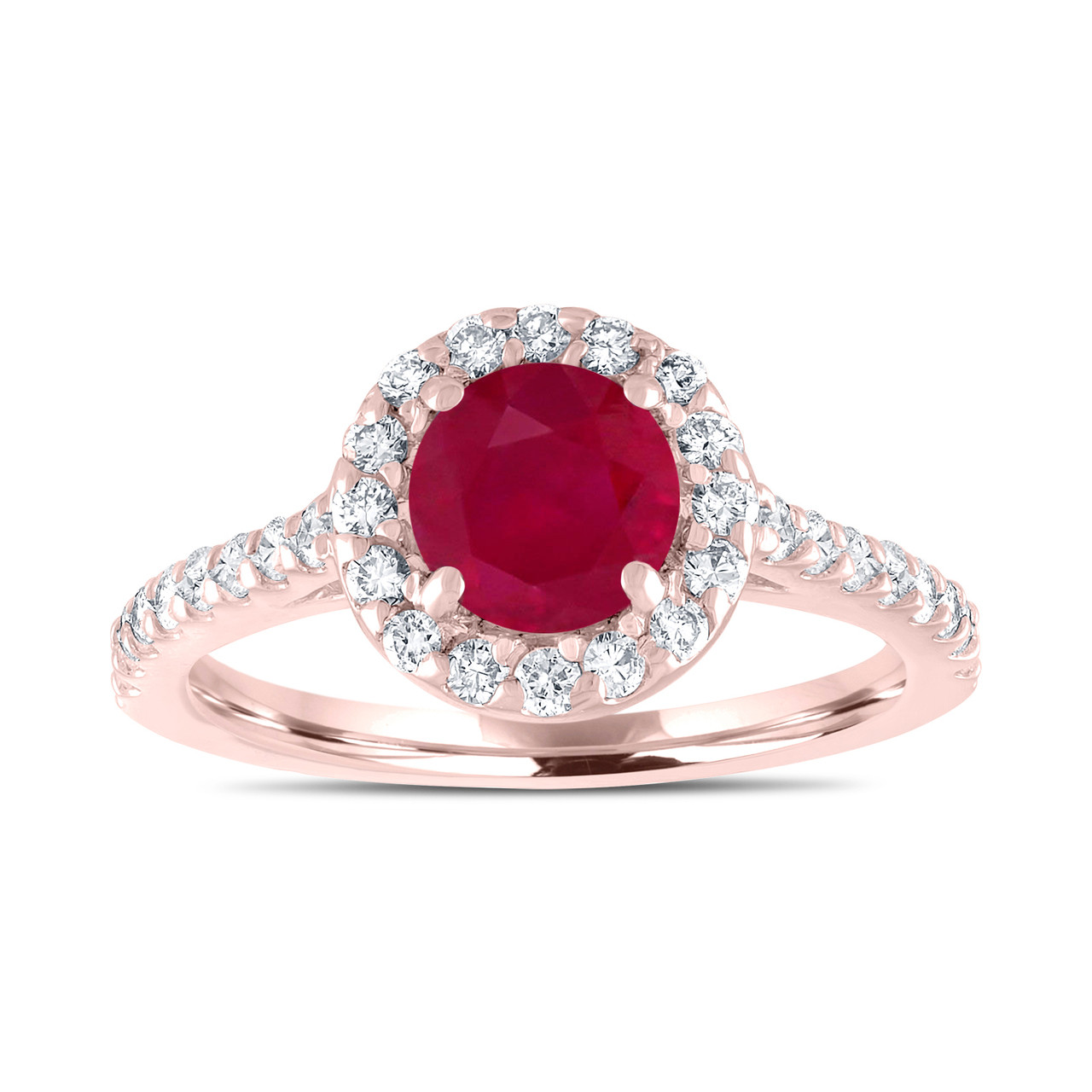 Ruby Engagement Ring, With Diamonds Bridal Ring, Red Ruby Wedding Ring