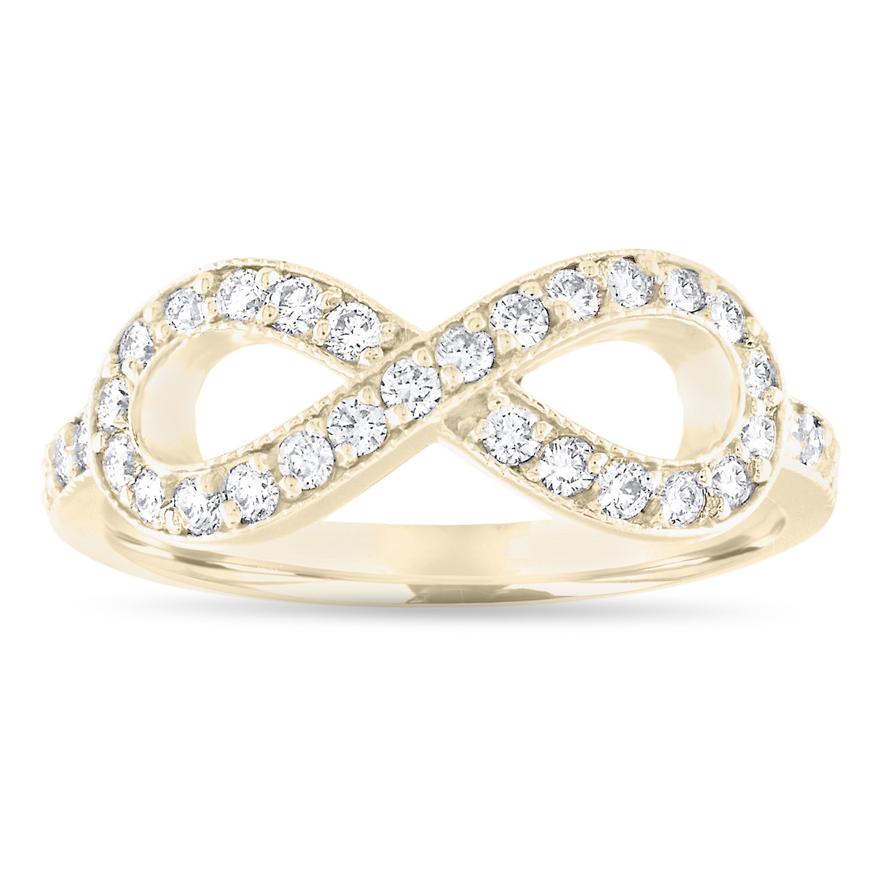 Diamond Infinity Wedding Band Yellow Gold Wedding Ring Diamond Infinity Wedding Band Yellow Gold Wedding Ring