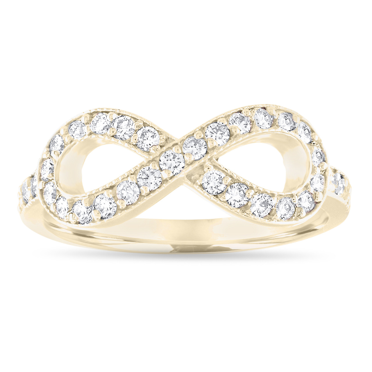 Diamond Infinity Wedding  Band Yellow Gold  Wedding  Ring  