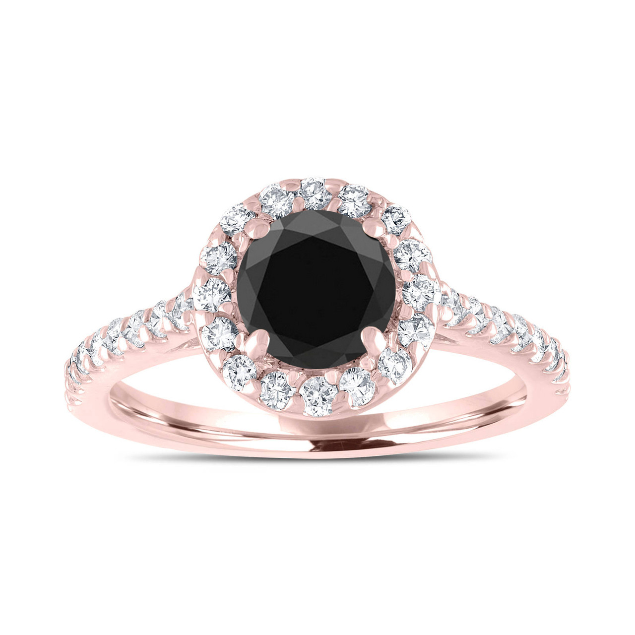  Rose  Gold  Engagement  Ring  Fancy Black Diamond Bridal  Ring  